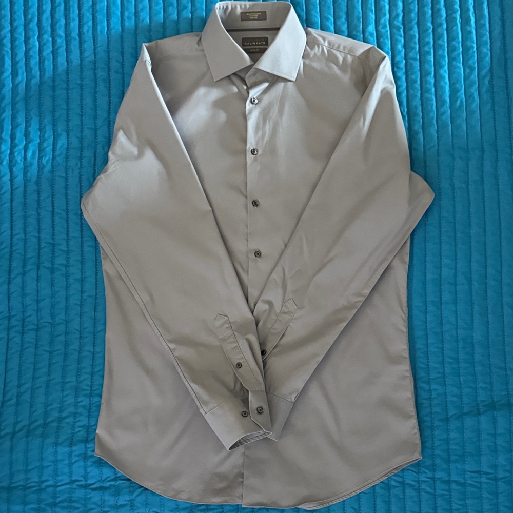 C2 by Calibrate Light Gray Dress Shirt